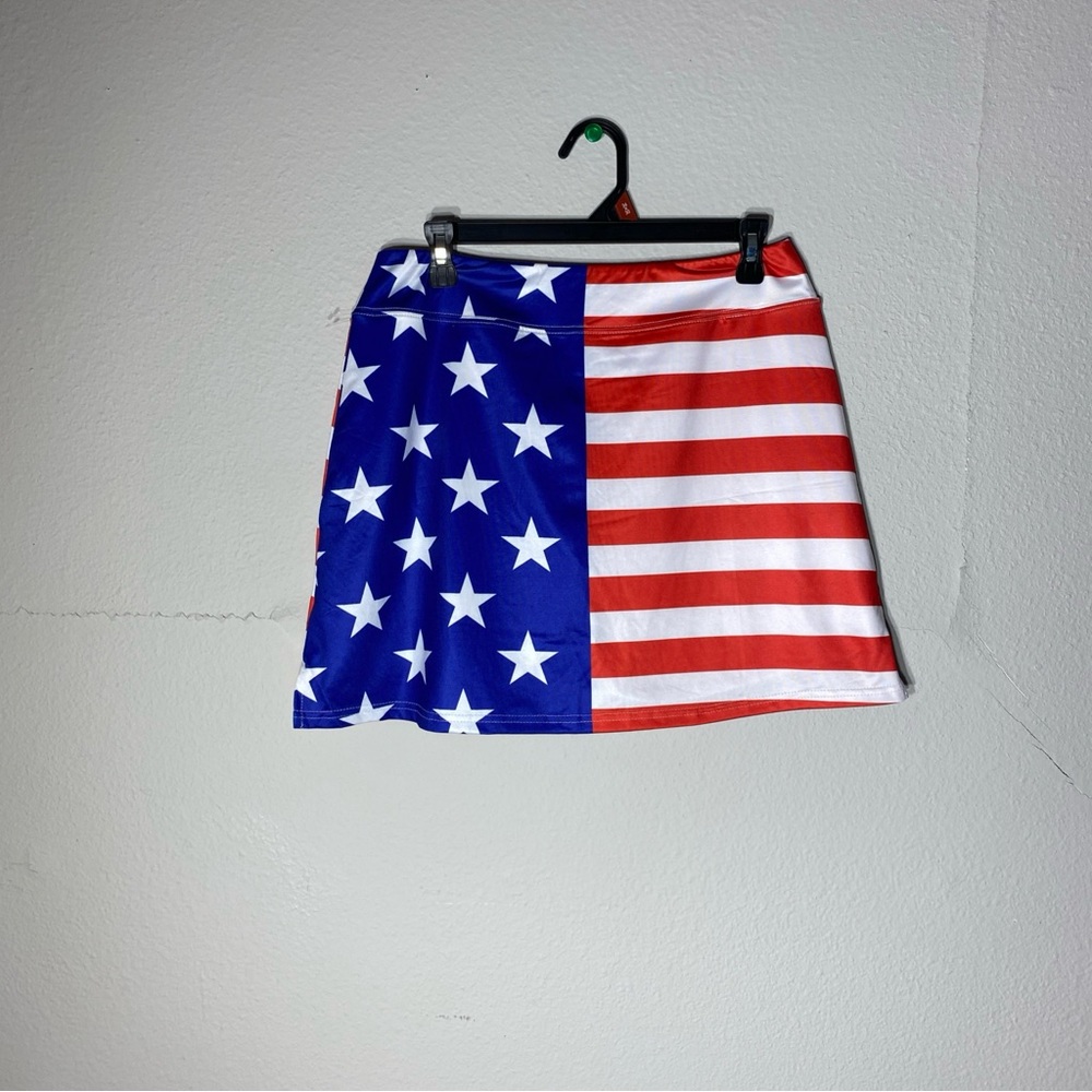 Ekouaer Patriotic Stars and Stripes Mini Skirt Large - Picture 5 of 7